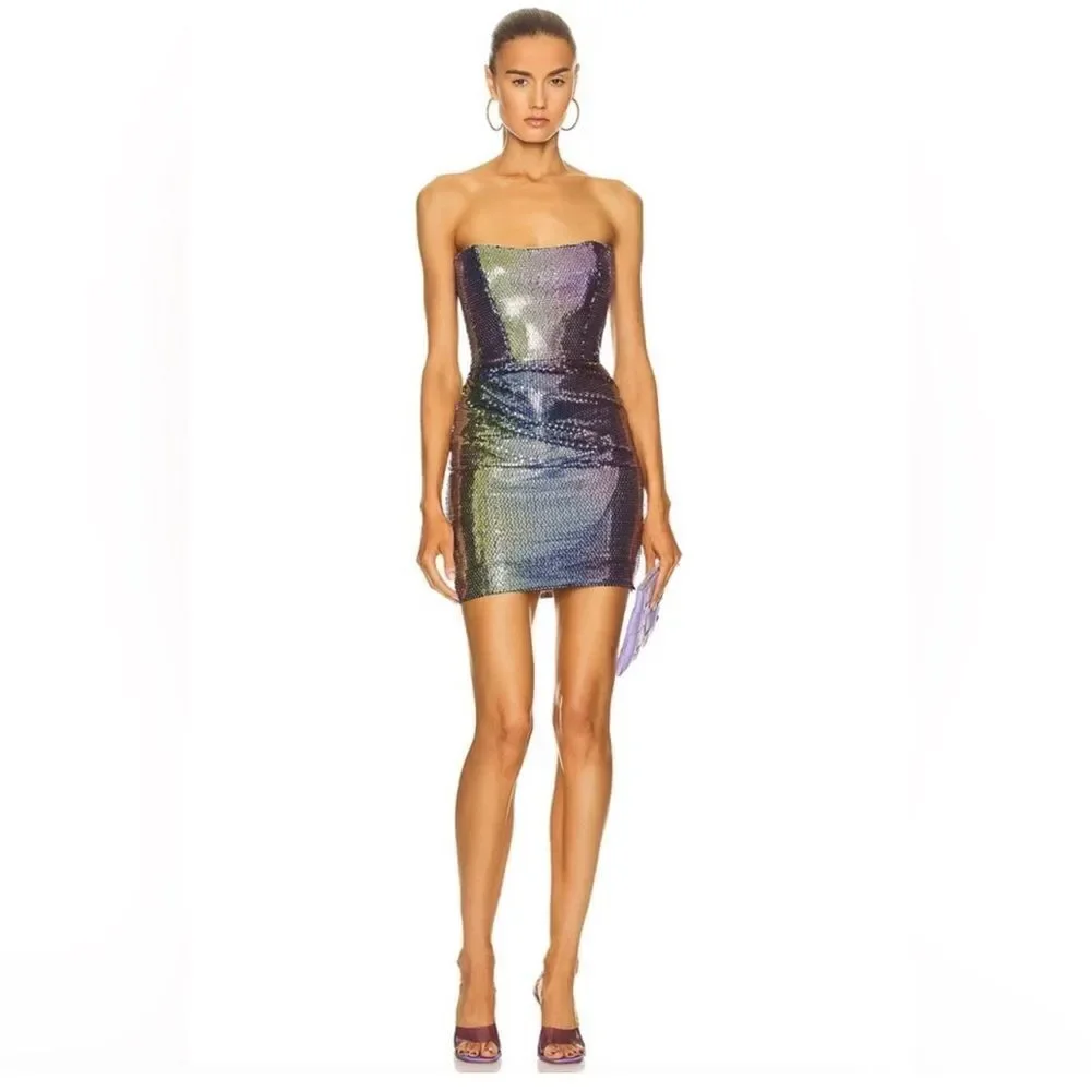 NWT The New Arrivals by ILKYAZ OZEL Isla Blue Jade Bustier Dress EU 38/Medium - Picture 15 of 16